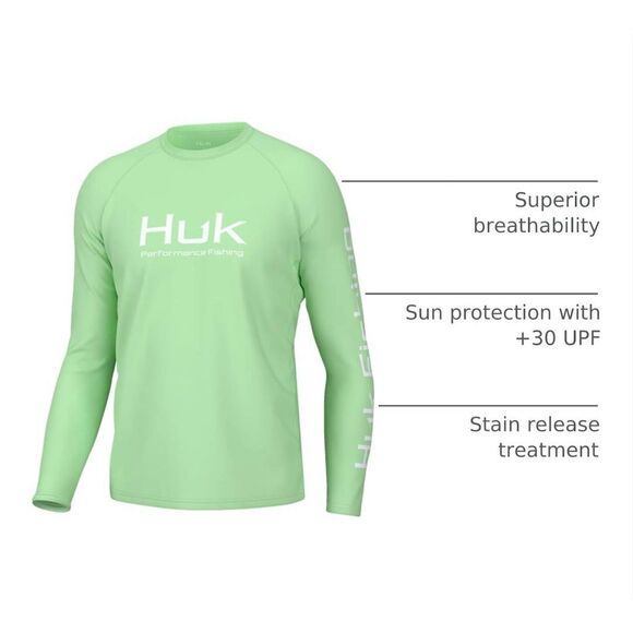 HUK Men's Pursuit Vented Long Sleeve Fishing Shirt (+30 UPF) NWT - Picture 4 of 13